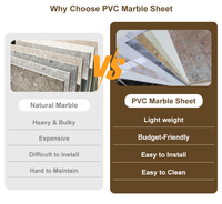 Panel de Pared de PVC UV de 3mm, Impermeable, Color Negro Dorado, Diseño Clásico de Mármol Floral, Ecológico e Ignífugo para Comercios