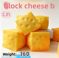 Jouet anti-stress en mousse PU en forme de cube de fromage jaune à rebond lent pour soulager le stress et l'anxiété au quotidien