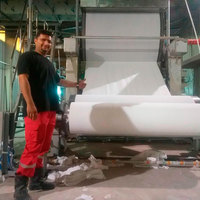 Machine à fabriquer de la pâte à papier toilette Fuyuan 5 tonnes par jour modèle 1880, ensemble complet de production de rouleaux de papier toilette