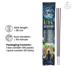 Bâtonnets d'encens Tranquil Indian Red Bathi Darshan Life Meditation avec un mélange d'herbes apaisantes pour une concentration profonde - Product Image 2