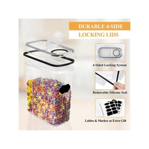 Giá Rẻ 4-Pcs 4L Nhựa Lưu Trữ Hộp <span class=keywords><strong>Stackable</strong></span> Kín Thực Phẩm Lưu Trữ <span class=keywords><strong>Container</strong></span> Cho Nhà Bếp Ngũ Cốc Trái Cây Sấy Khô Và Thực Phẩm Lưu Trữ - Product Image 3
