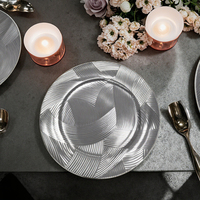 Assiettes de présentation décoratives dorées en forme de rose, 33 cm, écologiques, 13 pouces, pour mariage, en PP