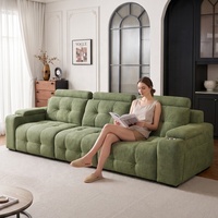 Canapé électrique moderne trois places avec fonction pivotante, télécommande, revêtement en tissu, mouvement coulissant, pour salon