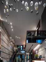 Lustre en verre de luxe ECOJAS pour hall d'hôtel super marché hôtel de mariage nouveau design grande suspension