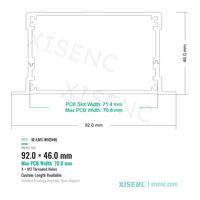 Boîtier de projet en aluminium anodisé 92*46mm, profil robuste pour PCB et systèmes électroniques embarqués