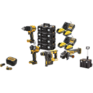 Ensemble d'outils sans fil DeWalt 5 pièces avec chargeur de batterie et étui pour usage domestique et professionnel - Product Image 1