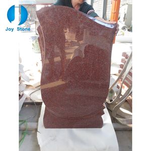 素朴なインドの赤い花崗岩の墓石の記念碑シンプルな墓石のデザイン空白の墓石 - Product Image 4