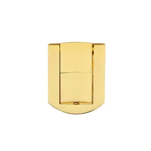 Cerradura de caja de madera dorada, accesorios de cerradura de caja de regalo
