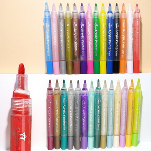 Stylos de peinture acrylique 28 couleurs Multi-Tip Diy Art Rock Marker Waterproof Metallic OEM Permanent Pen - Product Image 3