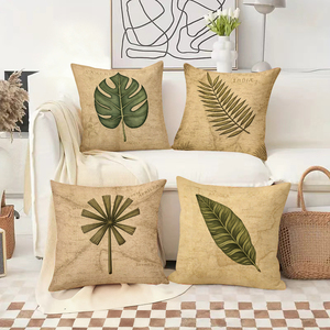 Rahat ev dekorasyonu için harita desenli vintage yaprak desenli kırlentler - Product Image 2