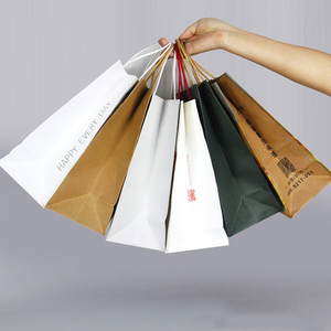 高品质涂层印花批发纸板购物袋，带定制标志包装，用于商业促销零售店 - Product Image 5