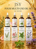 Set Minyak Multiguna Private Label 4 in 1 118mL Rosemary Rose Peppermint Lavender untuk Tubuh, Rambut, dan Pijat OEM Produsen Kustom Grosir