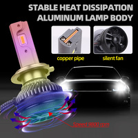 Super brillante T50 LED faro del coche H7 H11 modificado 6000K luz blanca 160W doble tubo de cobre lejos integrado aluminio 55W H1