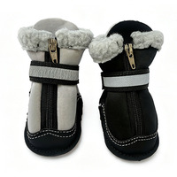 Bottes d'hiver en caoutchouc doublées polaire pour chien, réfléchissantes, antidérapantes, résistantes à l'usure, avec sangles pour la prévention de la neige, vente en gros