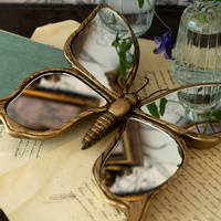 Luxe rétro vintage antique or résine libellule ornement créatif salon papillon fond mur art décoration murale