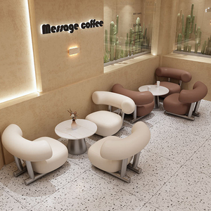 Ensemble de meubles de restaurant moderne en bois massif : canapé, fauteuils de <span class=keywords><strong>salon</strong></span>, tables et chaises de salle à manger pour la maison, le bar, l'hôtel, l'école - Product Image 3