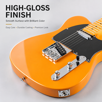Guitare électrique 6 cordes en bois massif brillant en gros avec logo personnalisé pour débutants