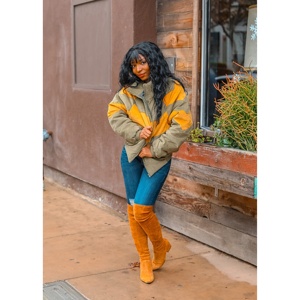TD Oversize da donna con Zip intorno alla giacca a blocchi di colore