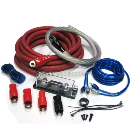 8 Gauge Amp Kit Aux Audio Cable Car Speaker Audio Power Amplifier Installation Wiring Kit