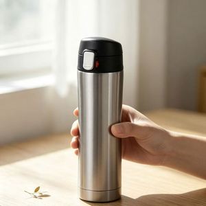 Venta al por Mayor de Vasos Térmicos Ecológicos Japoneses de Acero Inoxidable 304 de 450 ml con Tapa Abatible, para Coche, Viajes, Regalo Empresarial - Product Image 4