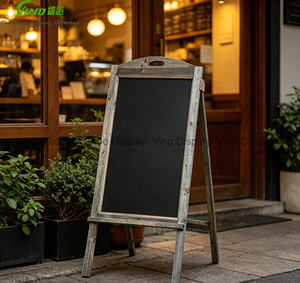 ป้ายกระดานดำไม้แบบพับได้สไตล์เรียบง่าย พร้อมปากกาเขียนกระดานดำ เขียนลื่น ทำความสะอาดง่าย โครงสร้างแข็งแรง ทนทาน ยี่ห้อวีโน - Product Image 1