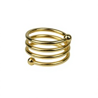 Cincin Serbet Besi Laiyue Model Spiral Emas Desain Bunga QM-1002 untuk Pengaturan Meja Hotel Barat, Pesta Pernikahan
