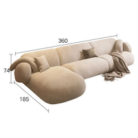 Ensemble de canapé sectionnel carré minimaliste en forme de L de tofu Unique Chesterfield canapé modulaire pieds en bois pour la maison appartements hôtels villas