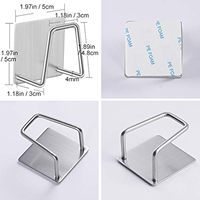 Support de rangement adhésif en acier inoxydable pour évier de cuisine, porte-éponge et porte-essuie-tout, OEM/ODM