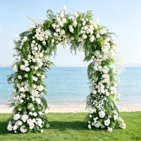 Ensemble d'arches florales pastorales style Monet, fleurs artificielles en soie pour décoration de toile de fond de photographie de mariages et événements en extérieur