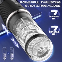 7-fach Stoß-, Rotations- und Vibrations-Stroker Sexmaschine 3-in-1 Männliches Sexspielzeug Saugvibrator Masturbator für Männer