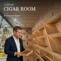 Humidor en bois de cèdre sur mesure pour cigares, type armoire ou vitrine, pour bar à cigares, salon de cigares, ou espace de vente au détail