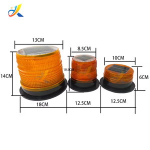 Luce di Segnalazione Solare Lampeggiante Ambra a Prezzo di Fabbrica, Lampada Faro LED Gialla per Avvertimenti Stradali - Product Image 2
