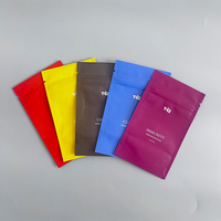 Vente directe d'usine, petits sachets de thé vides en film polyester mat, scellés sur trois côtés, avec impression de lettres PE et fermeture éclair