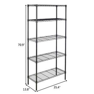 Étagère de cuisine en fer revêtu de plastique noir à 5 niveaux, 180*90*35, pour boissons, vaisselle, four à micro-ondes, épices, magnétique - Product Image 6