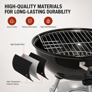 Parrilla de Carbón Esmaltada OEM para Barbacoa, 14-<span class=keywords><strong>22</strong></span> Pulgadas, Plataforma de 4 Tamaños, Rejilla con Nano Recubrimiento, Certificaciones CE ETL GS LFGB, Grado Premium, Venta al por Mayor Directa de Fábrica - Product Image 2