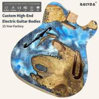 Corps de guitare électrique haut de gamme personnalisé en placage de bois de burl et résine, style ST TL, non fini, pour usine