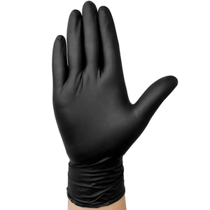 Guantes elásticos de nitrilo para salón de belleza y tatuaje de alta calidad de 3 Mil, logotipo personalizado negro/naranja certificado EN455 - Product Image 3
