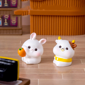 ตุ๊กตาเรซิ่นรูปสัตว์น่ารักขนาดเล็ก แมว หมี กระต่าย ของตกแต่งตั้งโต๊ะ สำหรับตกแต่งภูมิทัศน์ อุปกรณ์ DIY - Product Image 6