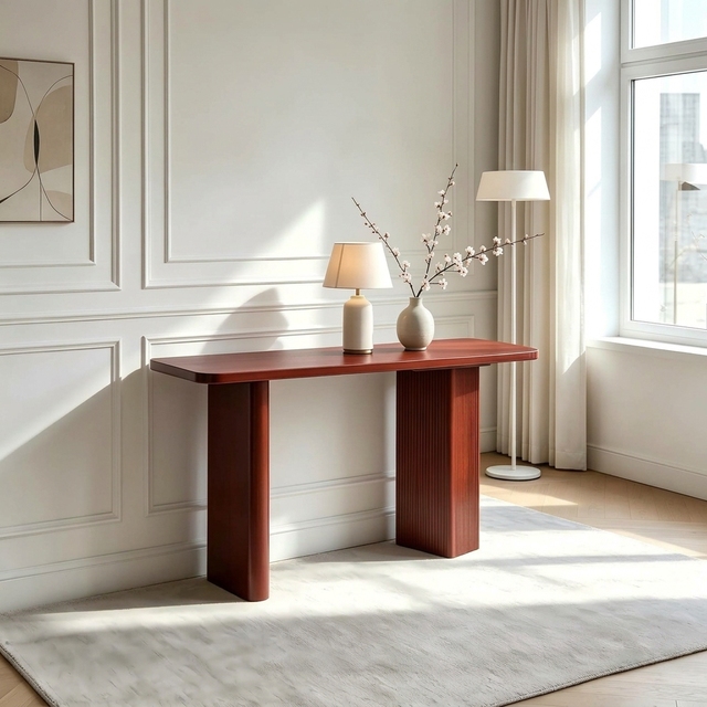 2026  Hot Selling Wholesale New Design Console Table  with Drum Effect Legs  Long Entryway or Wall Table for Home  or Apartment