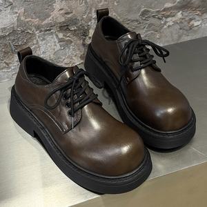 Chaussures de travail pour hommes et femmes, à semelle épaisse, nouvelles, décontractées, vintage, derby, à lacets, toutes occasions, chaussures monocouche, kaki, <span class=keywords><strong>vernis</strong></span> - Product Image 1