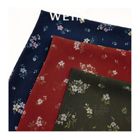 WI-B05 Großhandel atmungsaktive weiche Blumen Crinkle Chiffon Stoff Digitaldruck Elegante kleine Blume Stoff für Dame Kleid Stoff