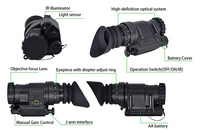 Gen2+ FOM1400-1600 Resolusi Tinggi SNR Gain PVS14 Monokuler Penglihatan Malam Fosfor Putih Tabung Penguat Gambar MX11769