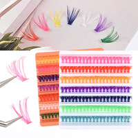 Cils en grappe segmentés colorés, faux cils en gros, marque privée, logo personnalisé, doux, légers, bouclés, DIY, épais, naturels