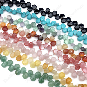 Đá Quý Tự Nhiên Hàng Đầu Khoan Teardrop Lỏng Hạt, <span class=keywords><strong>Agate</strong></span> Howlite Aventurine Turquoise Opalite Giọt Nước Để Làm Dây Chuyền - Product Image 1