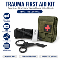 Trousse de premiers secours portable ISO13485 pour l'extérieur, poignée D-Grip, tactique, étanche IPX-6, matériau en nylon de haute qualité