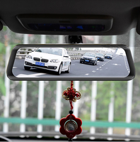 Caméra de Voiture DVR Streaming HD 10 Pouces à Écran Tactile avec Vision Nocturne 1080p, Double Objectif et Enregistrement en Boucle Wi-Fi