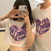 Vente en gros Chemise de couple unisexe imprimée en mousse 3d T-shirt surdimensionné à manches courtes Chemises personnalisées 3d pour hommes et femmes