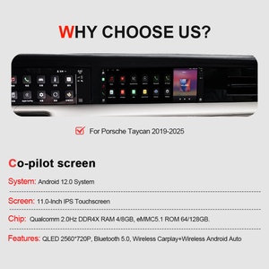 Navihua Co-Pilot Dashboard Head Unit Dashboard LCD Multifunctional Screen Video Player Carplay for Porsche Taycan 2019-2025 - Product Image 2