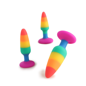 Back Court G <strong>Point</strong> Stimulating <strong>Men</strong> and Women Gay With Masturbation Flornies Anal Rainbow Six-color Silicone Anal Set Adult Sex P - Product Image 3