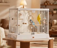 Jaula Transparente para Pájaros Serie B6047, Jaula de Cría para Loros de Acero Inoxidable Resistente (Opcional)